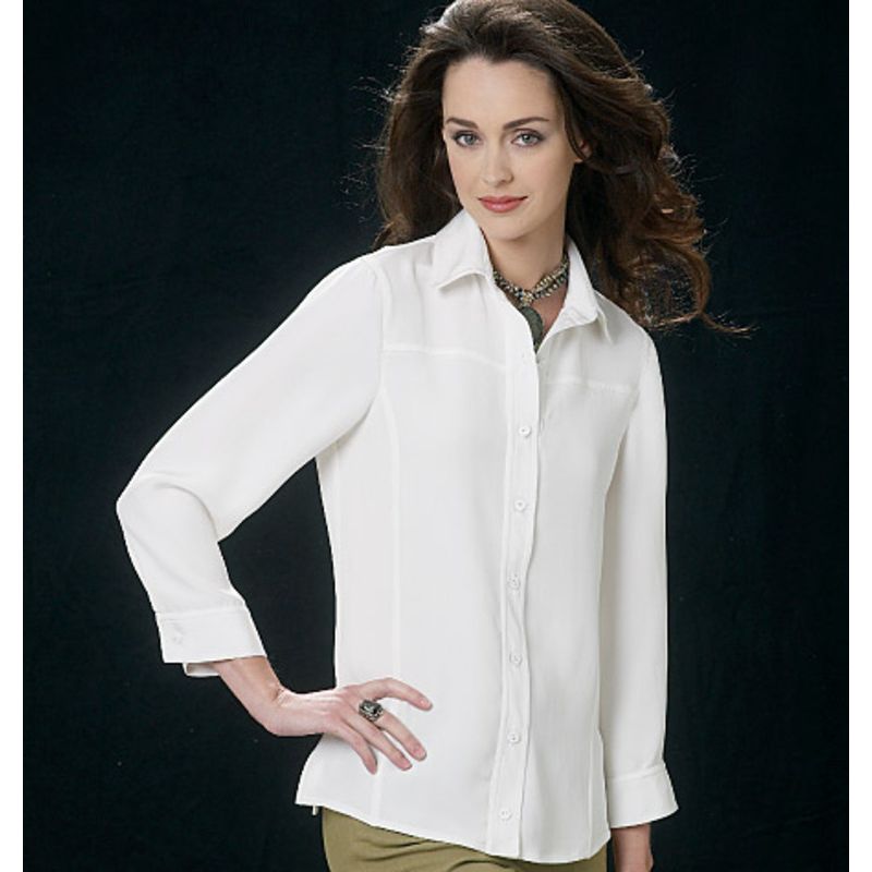 Patron Vogue 8689 E5 - Chemisiers femme, avec ou sans manches