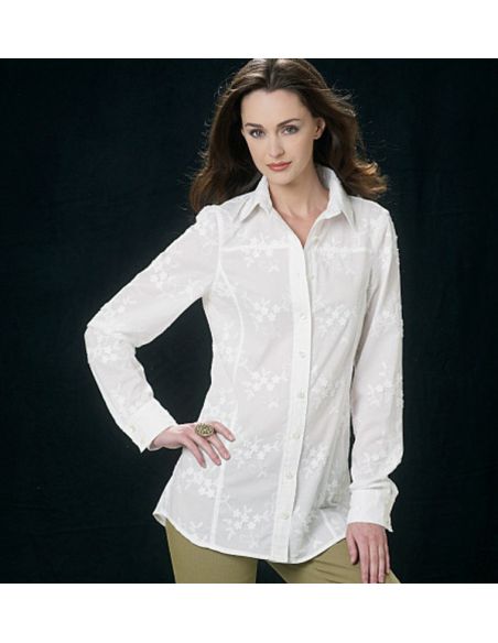 Patron Vogue 8689 E5 - Chemisiers femme, avec ou sans manches