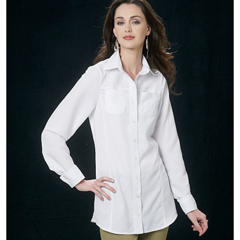 Patron Vogue 8689 E5 - Chemisiers femme, avec ou sans manches