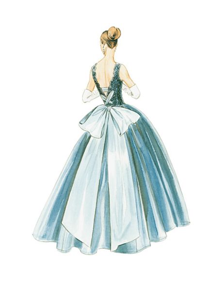 Patron Vogue 8729 AA Robe de bal style princesse des annees 1950