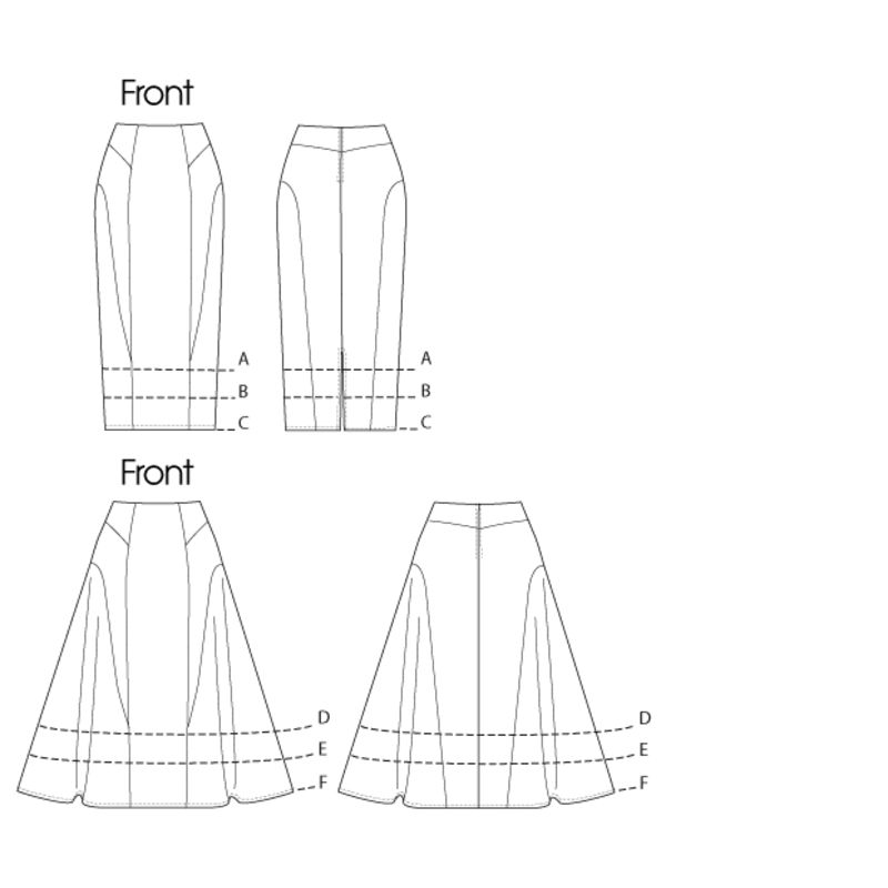 Patron Vogue 8750 D - Jupes styles crayon et tulipe