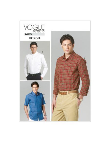Patron Vogue 8759 MUU - Chemises pour homme