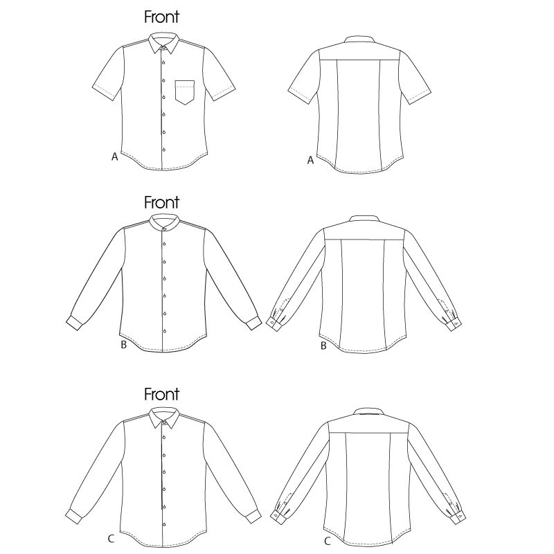 Patron Vogue 8759 MUU - Chemises pour homme