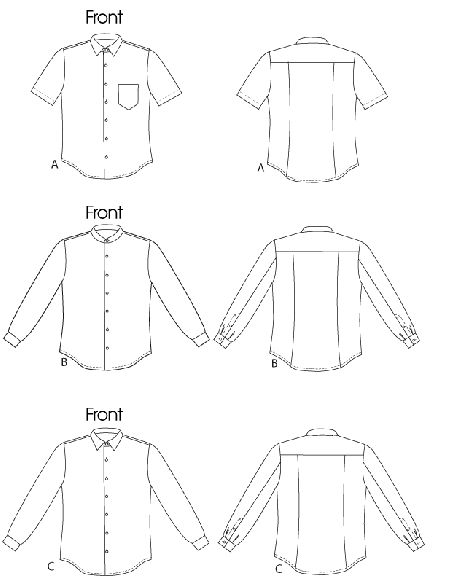 Patron Vogue 8759 MUU - Chemises pour homme