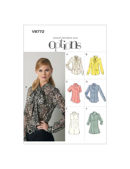 Patron Vogue 8772 E5 - Chemisiers et tuniques pour femme