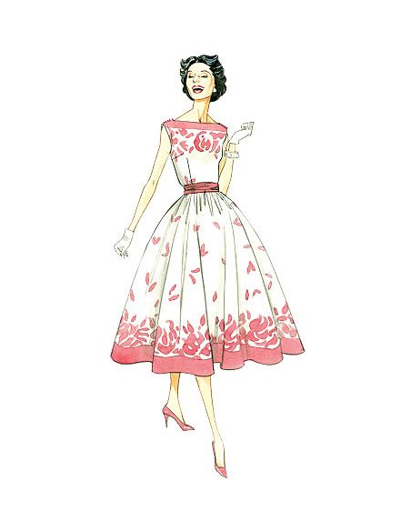 Patron Vogue 8789 A5 - Robes femme style années 1950