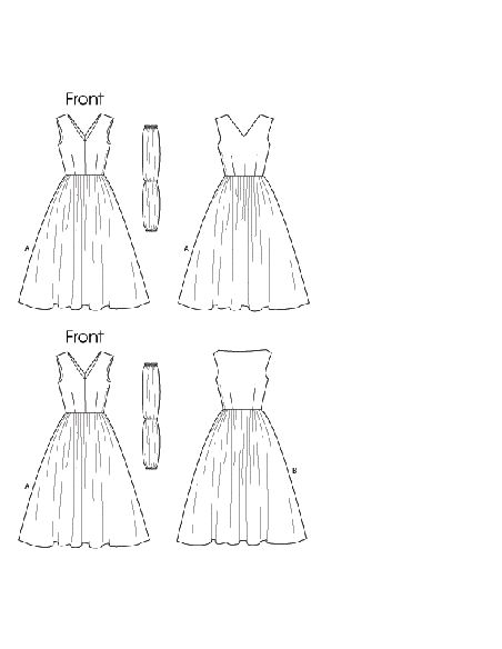 Patron Vogue 8789 A5 - Robes femme style années 1950