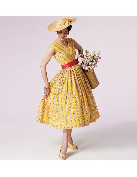 Patron Vogue 8789 A5 - Robes femme style années 1950