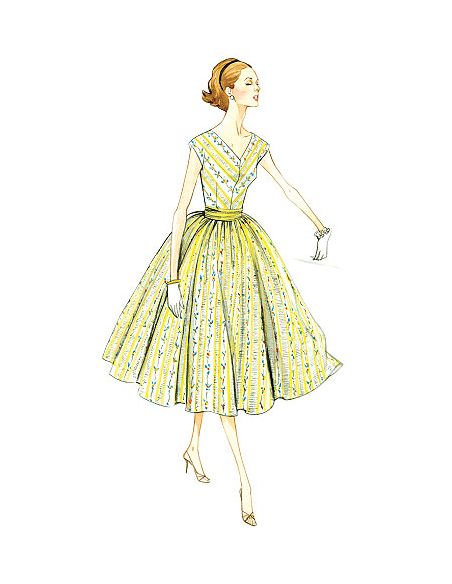 Patron Vogue 8789 E5 - Robes femme style années 1950