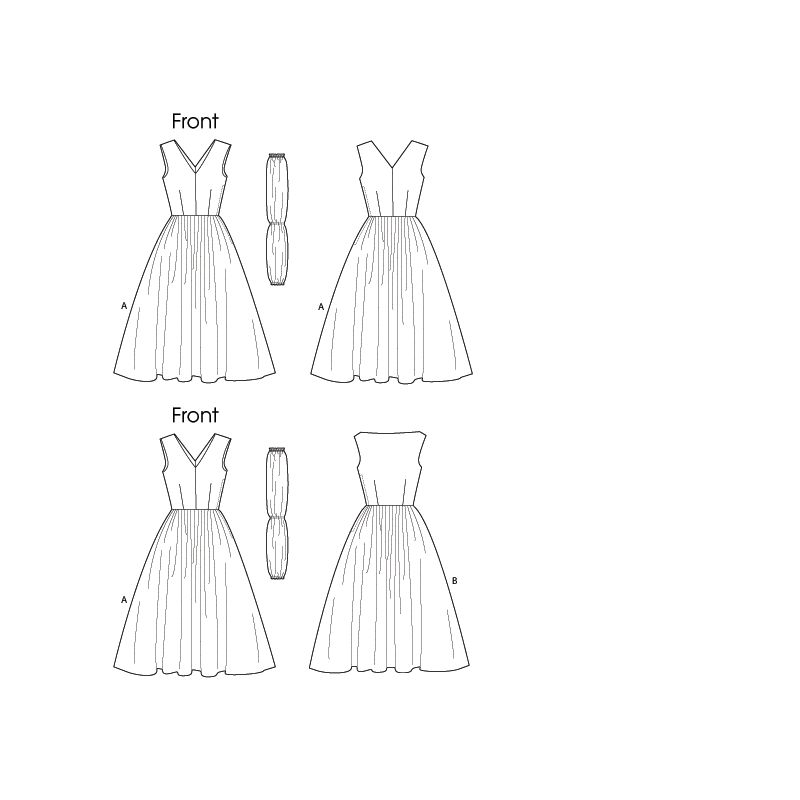Patron Vogue 8789 E5 - Robes femme style années 1950