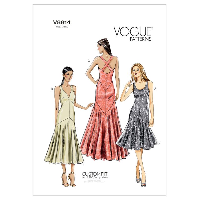 Patron Vogue 8814 A - Robes femme coupe sirène
