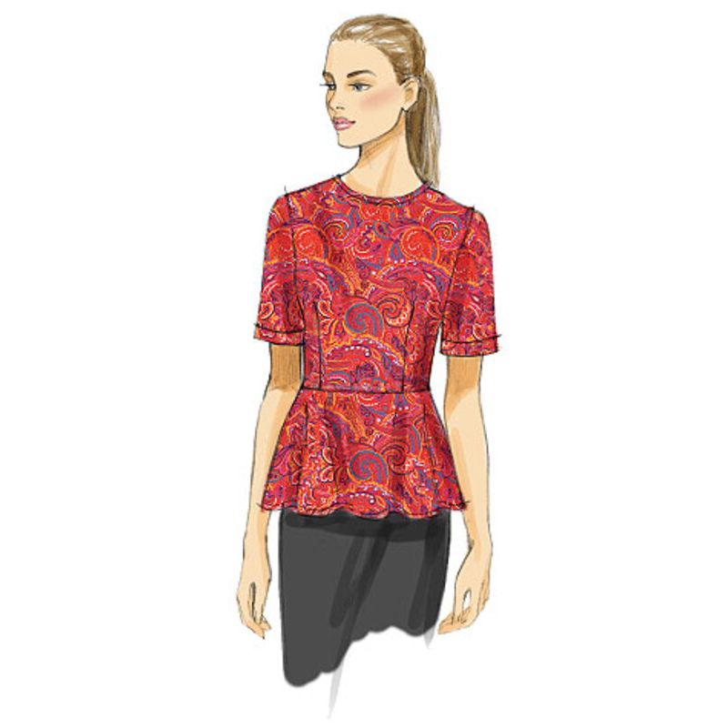 Patron Vogue 8815 B - Blouses et tops pour femme, coupe taille haute