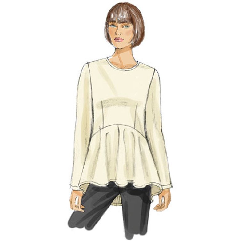 Patron Vogue 8815 B - Blouses et tops pour femme, coupe taille haute