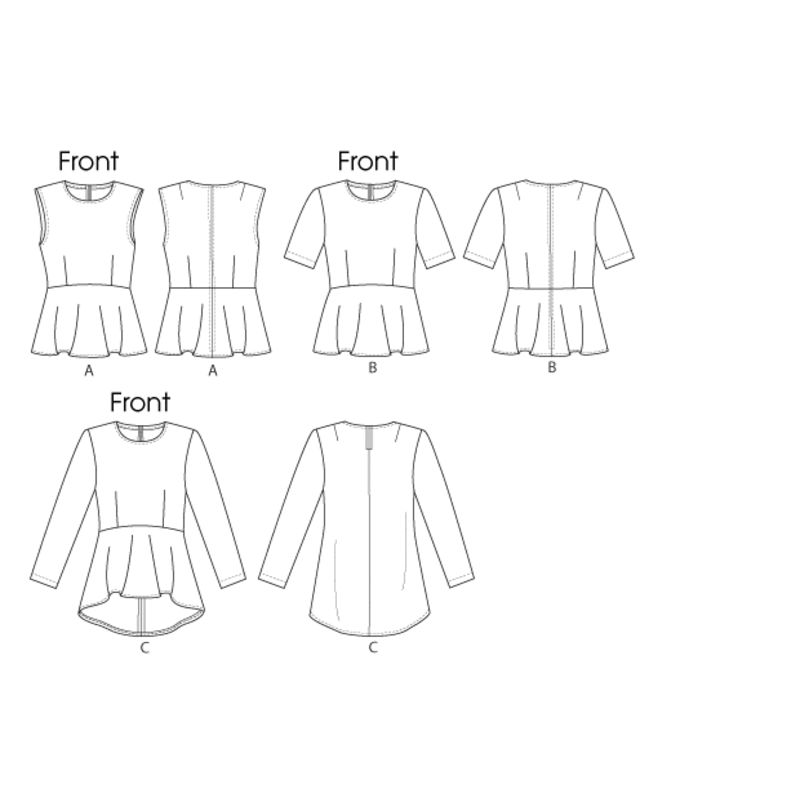 Patron Vogue 8815 F - Blouses et tops pour femme, coupe taille haute