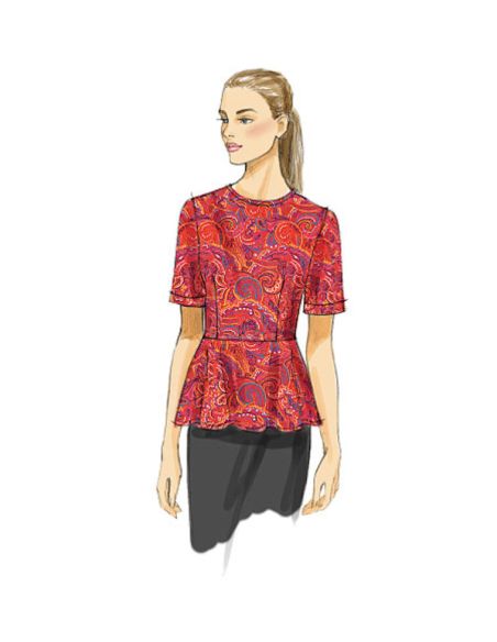 Patron Vogue 8815 F - Blouses et tops pour femme, coupe taille haute