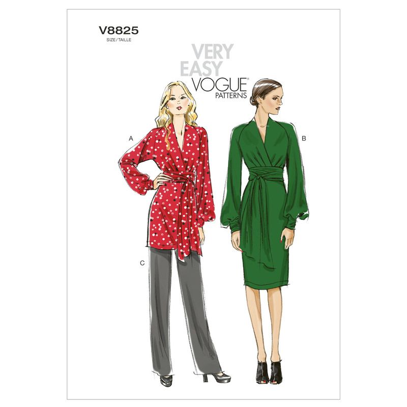 Patron Vogue 8825 F - Tunique & Robe à manches Bishop accompagnées d'un pantalon pour femme