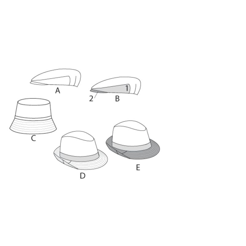 Patron Vogue 8869 OS - Chapeaux homme : Trilby, Casquette et Bob