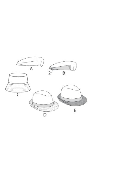 Patron Vogue 8869 OS - Chapeaux homme : Trilby, Casquette et Bob