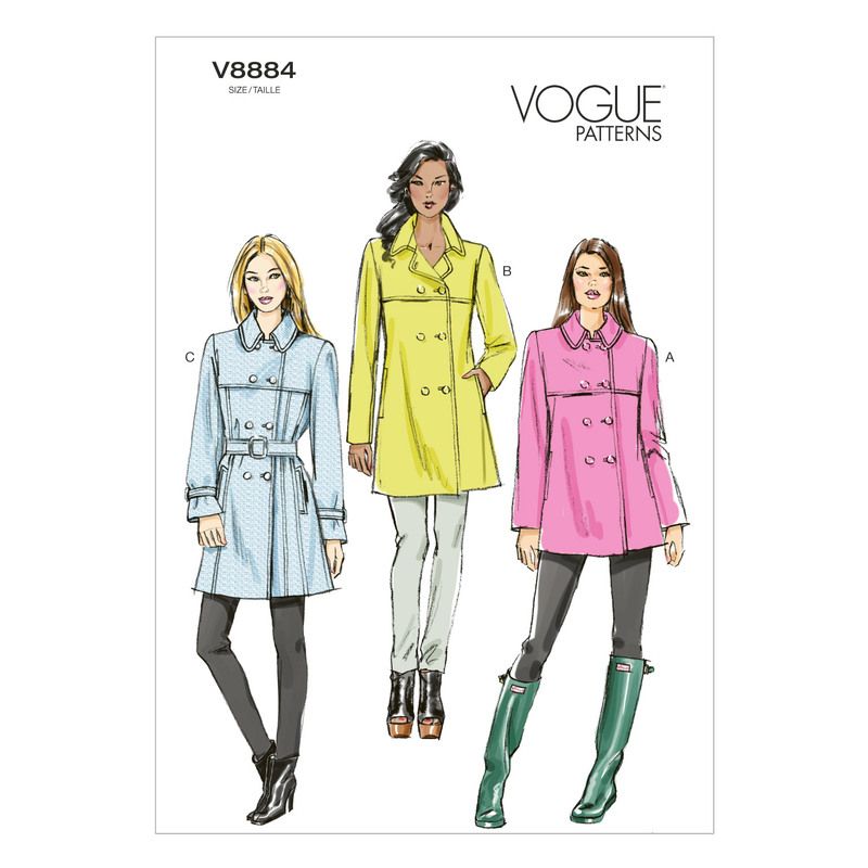 Patron Vogue 8884 A5 - Trench-coat pour femme