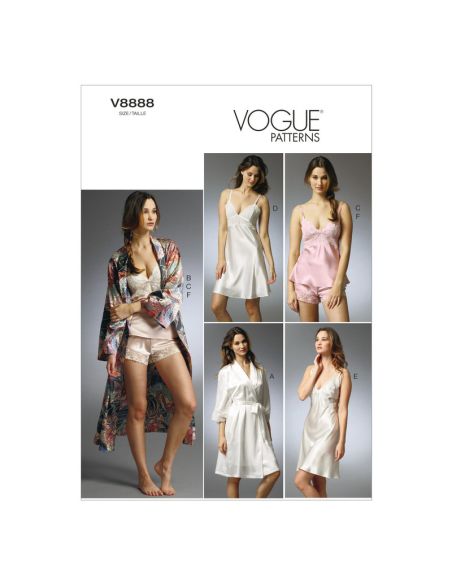 Patron Vogue 8888 A5 - Ensemble de lingerie en dentelle pour femme