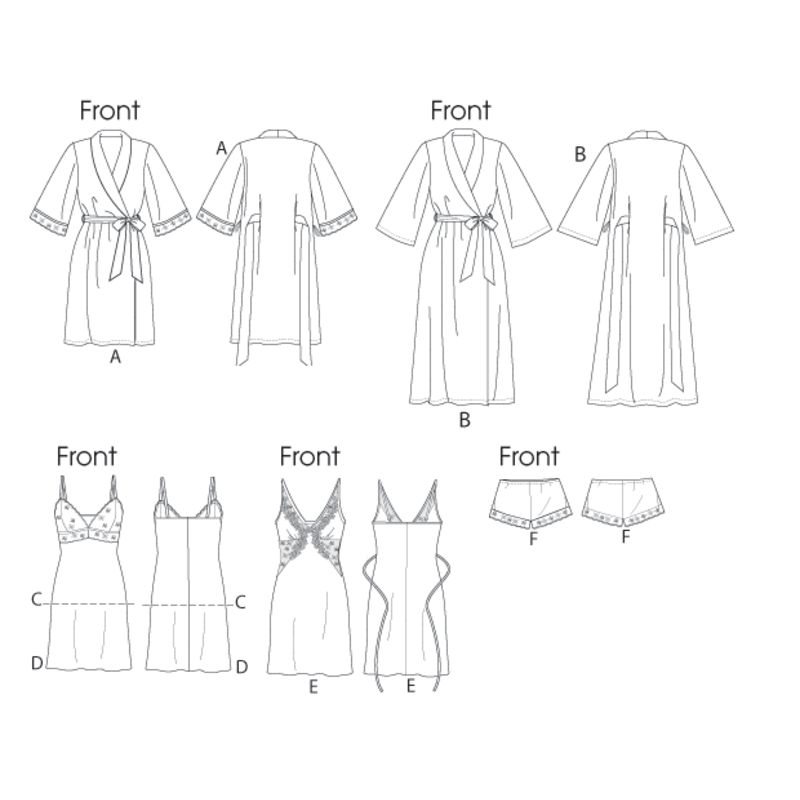 Patron Vogue 8888 A5 - Ensemble de lingerie en dentelle pour femme