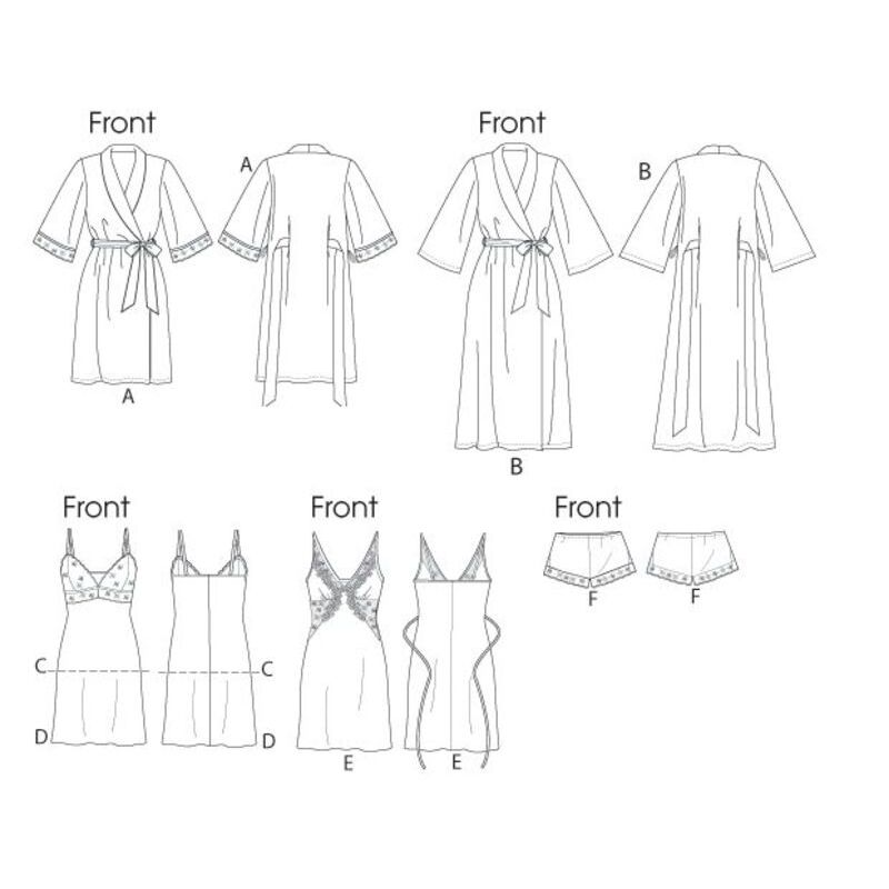 Patron Vogue 8888 A5 - Ensemble de lingerie en dentelle pour femme