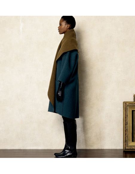 Patron Vogue 8930 Y - Manteau femme avec col large et renversé