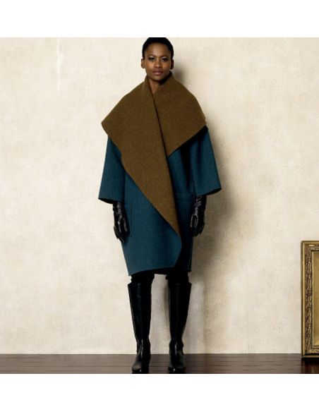 Patron Vogue 8930 Y - Manteau femme avec col large et renversé