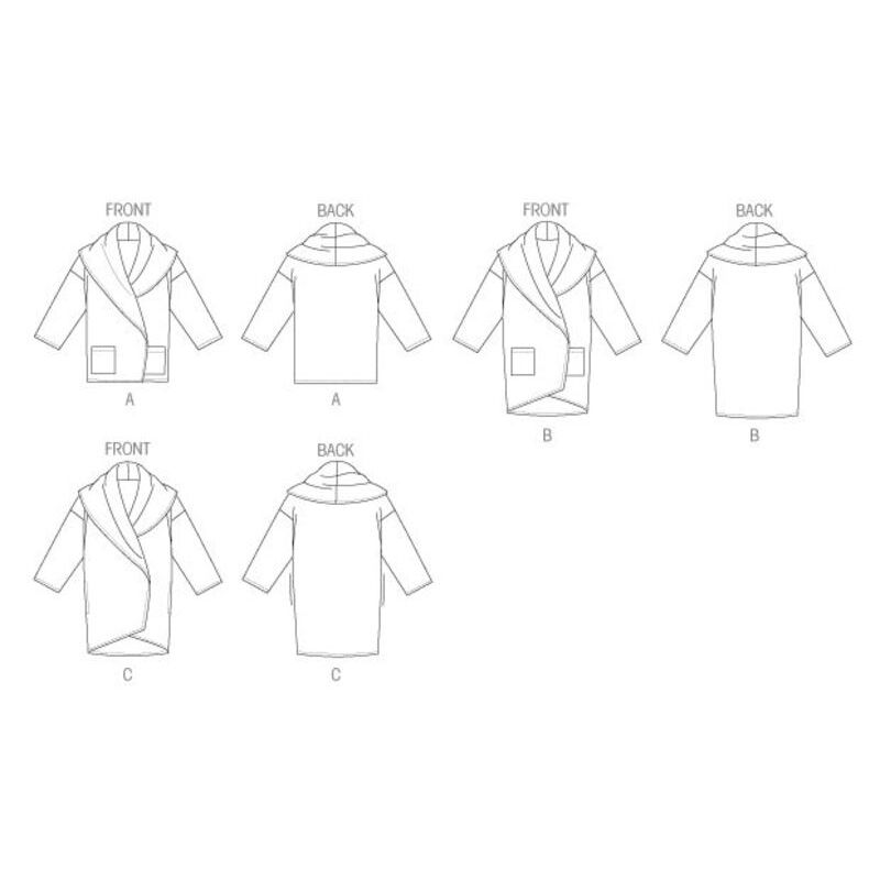 Patron Vogue 8930 Y - Manteau femme avec col large et renversé