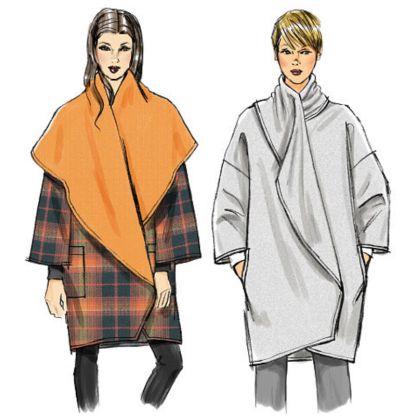 Patron Vogue 8930 ZZ - Manteau femme avec col large et renversé 2