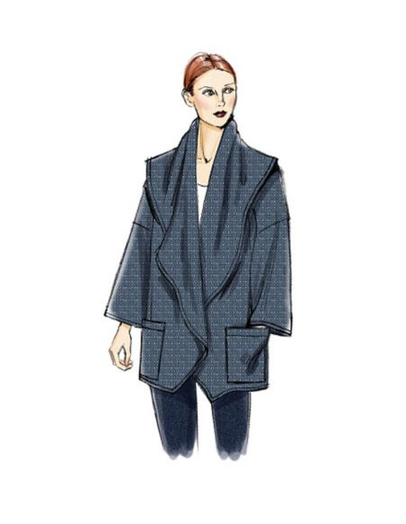 Patron Vogue 8930 ZZ - Manteau femme avec col large et renversé