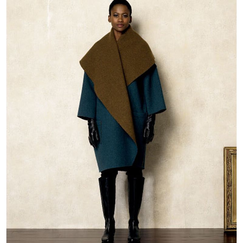Patron Vogue 8930 ZZ - Manteau femme avec col large et renversé