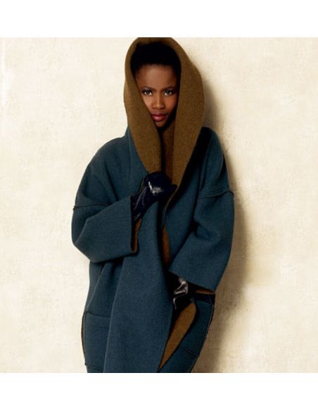 Patron Vogue 8930 ZZ - Manteau femme avec col large et renversé
