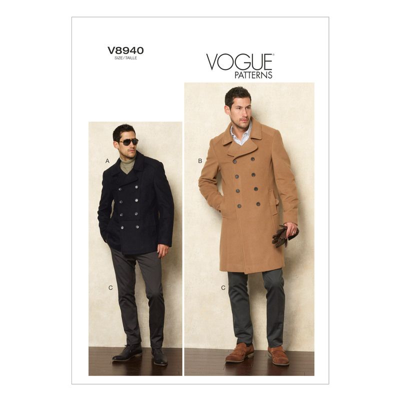 Patron Vogue 8940 MUU - Ensemble homme : Caban et pantalon
