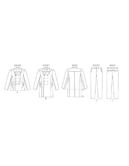 Patron Vogue 8940 MXX - Ensemble homme : Caban et pantalon