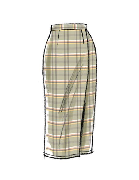 Patron Vogue 8956 A5 - Jupe portefeuille pour femme à pan asymétrique