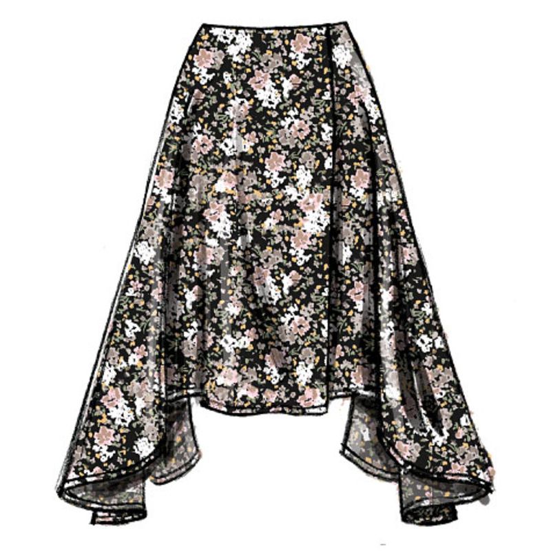 Patron Vogue 8956 A5 - Jupe portefeuille pour femme à pan asymétrique