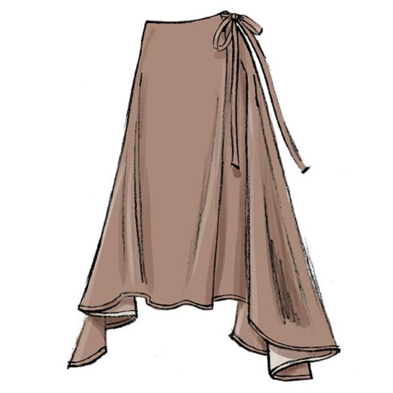Patron Vogue 8956 A5 - Jupe portefeuille pour femme à pan asymétrique