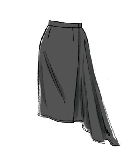 Patron Vogue 8956 A5 - Jupe portefeuille pour femme à pan asymétrique