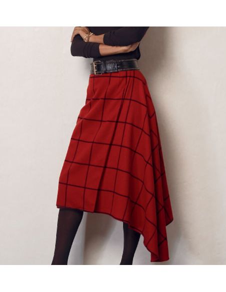 Patron Vogue 8956 E5 - Jupe portefeuille pour femme à pan asymétrique