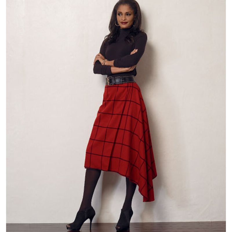 Patron Vogue 8956 E5 - Jupe portefeuille pour femme à pan asymétrique