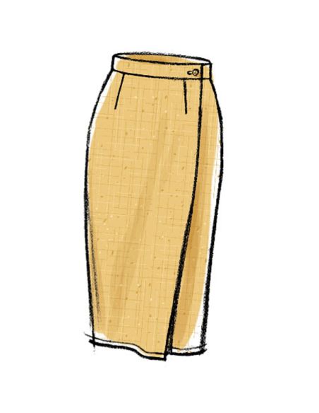 Patron Vogue 8956 E5 - Jupe portefeuille pour femme à pan asymétrique