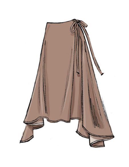 Patron Vogue 8956 E5 - Jupe portefeuille pour femme à pan asymétrique