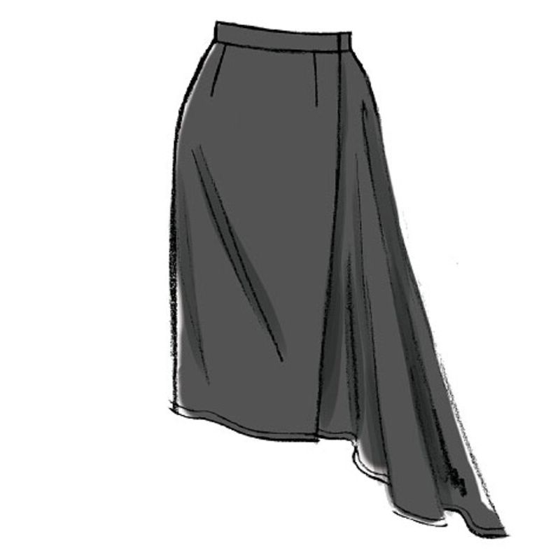 Patron Vogue 8956 E5 - Jupe portefeuille pour femme à pan asymétrique