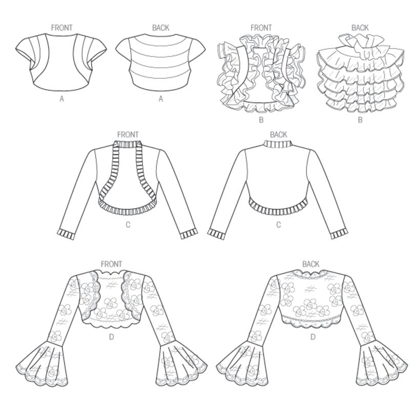 Patron Vogue 8957 A5 - Boléros femme