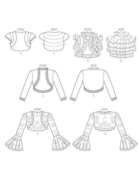 Patron Vogue 8957 E5 - Boléros femme