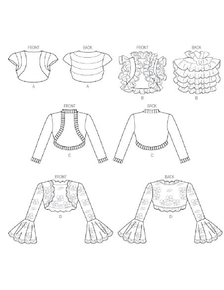 Patron Vogue 8957 E5 - Boléros femme