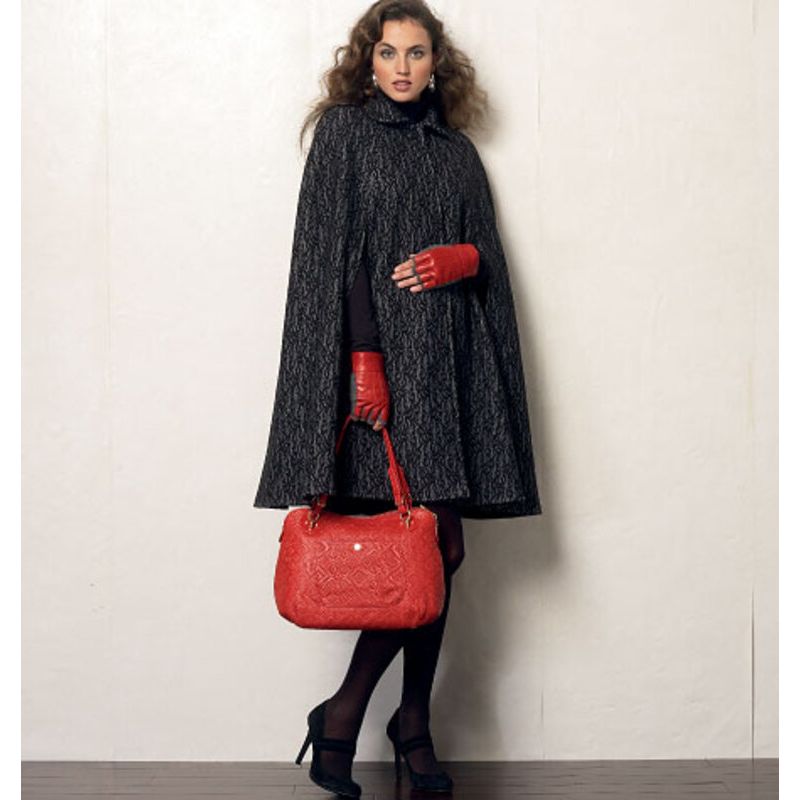 Patron Vogue 8959 Y - Veste-cape femme avec col rond à revers