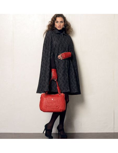 Patron Vogue 8959 Y - Veste-cape femme avec col rond à revers