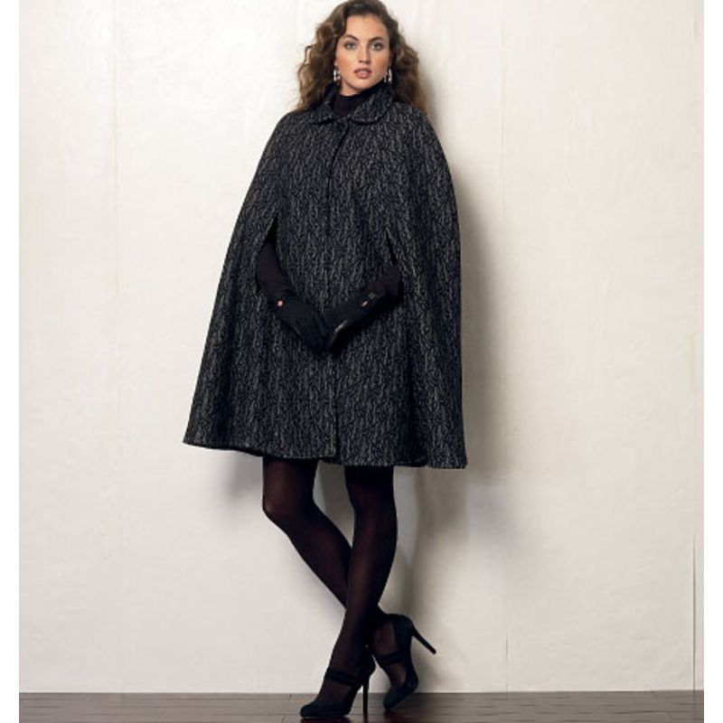 Patron Vogue 8959 Y - Veste-cape femme avec col rond à revers
